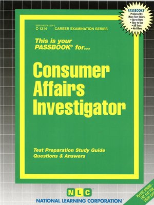 cover image of Consumer Affairs Investigator